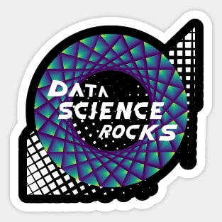 Data Science Rocks | Retro Checkered Flag Racing Logo Blue Green Yellow Sticker